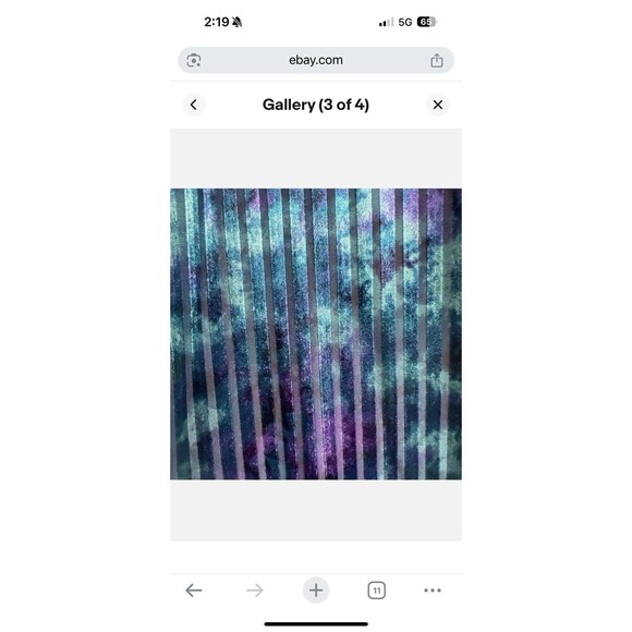 CHICOS Size 1 M Blue Purple Stripe Velvet Velour Kimono Open Topper Jacket - Picture 3 of 5